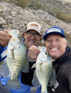 FishIn48 Guide Conrad with our client Tim catching some big white crappie!